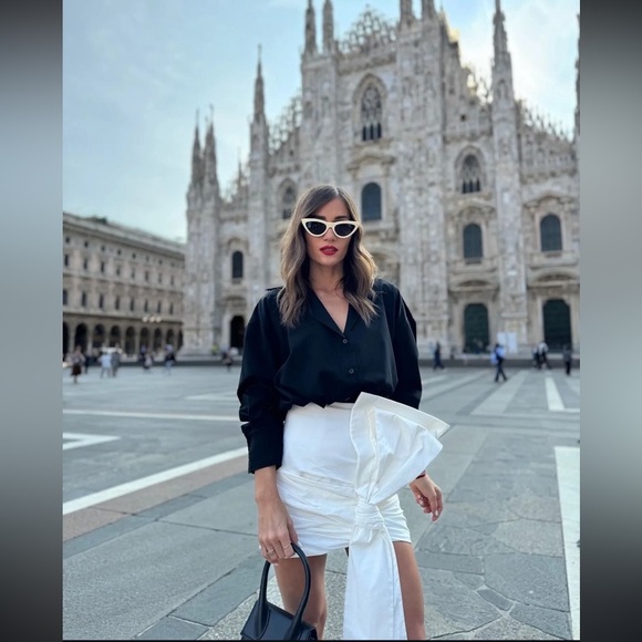 🦋 Bloggers Favorite 🦋 NWT Zara Knotted Mini Skirt ZW Collection Size M - Picture 6 of 16